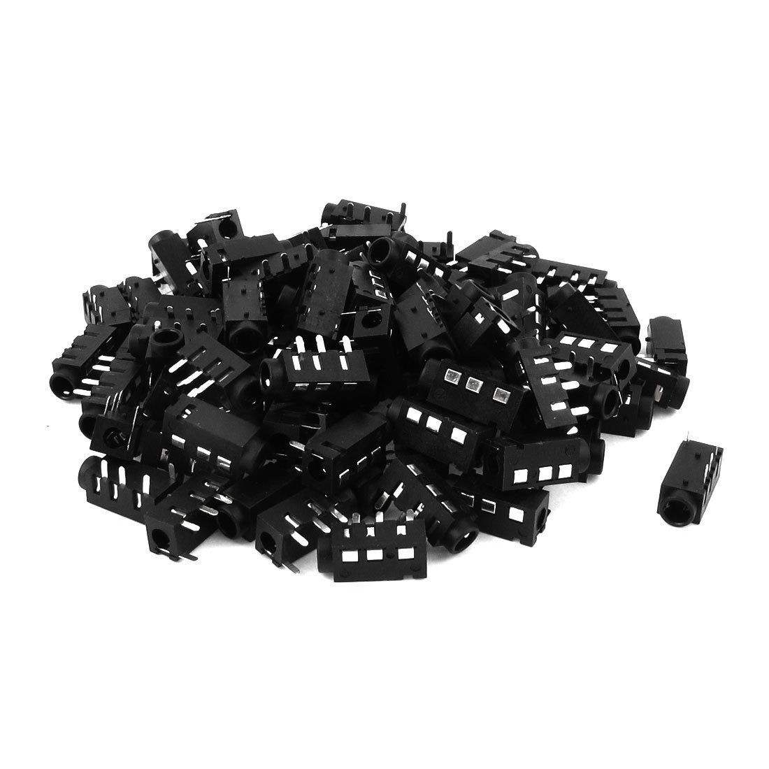 100pcs PCB Mount 3 5mm Female 4 Pole DIP Stereo Audio Jack Connector PJ320D