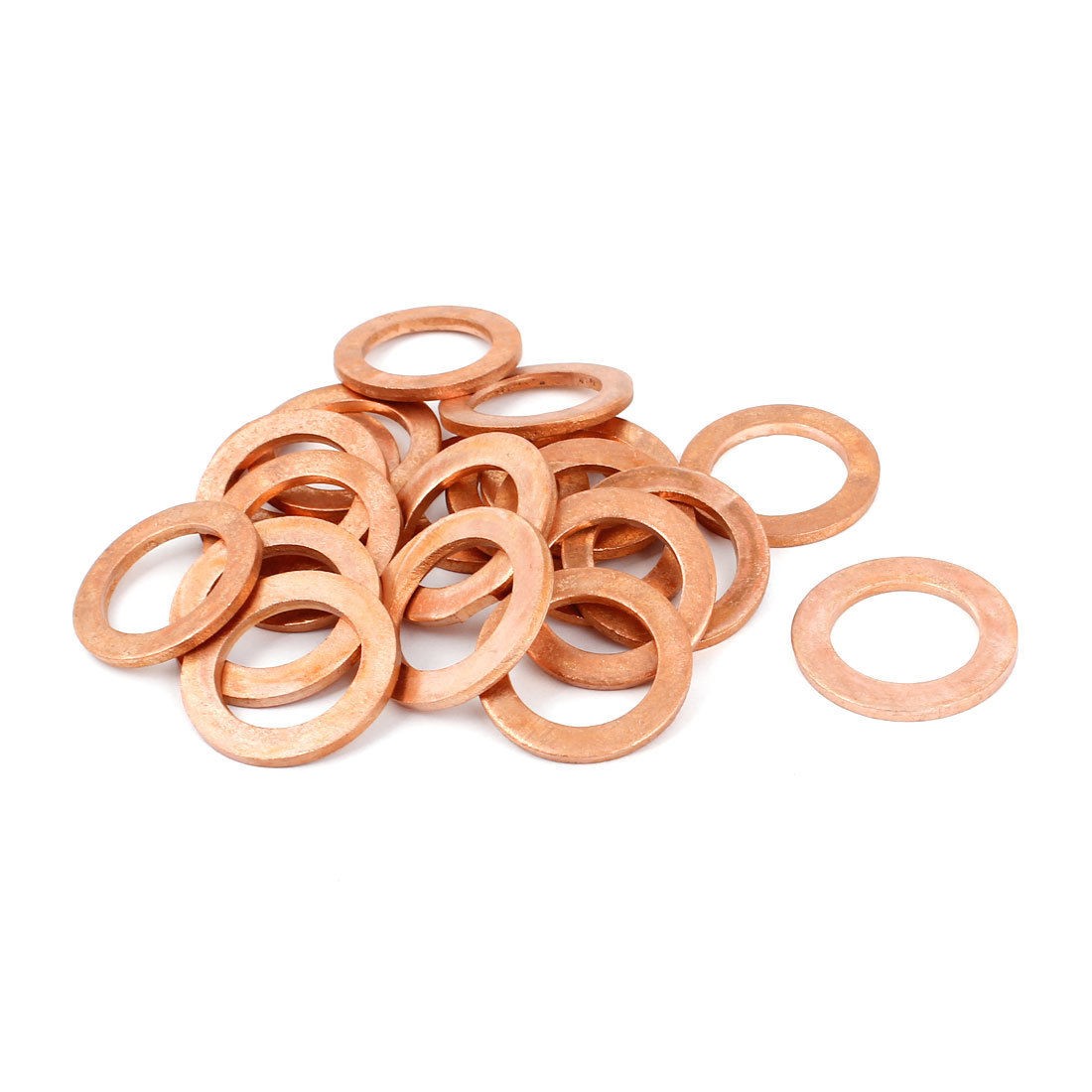 16mm x 25mm x 2mm Metric Ring Shape Copper Flat Washer 20 Pcs