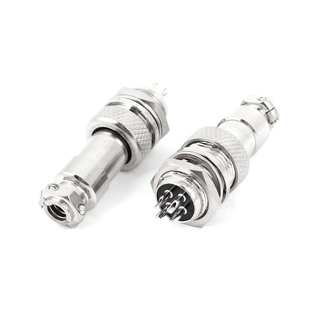 GX12 4 4pin Male 12mm Screw Type Panel Connector Adapter Aviation Plug 2pcs