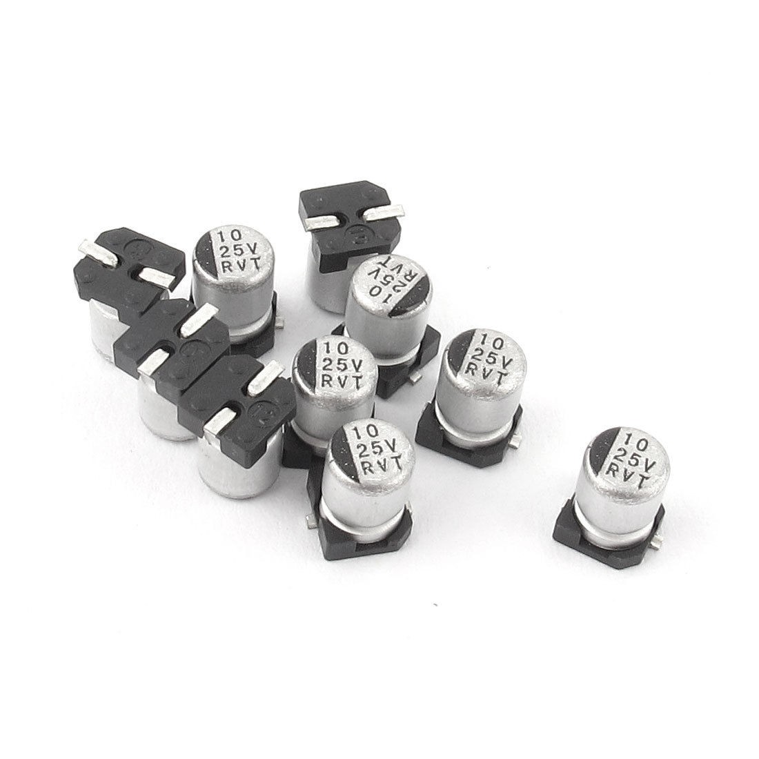 10pcs 10uF 25V SMD Aluminum Electrolytic Capacitors 4mm x 5mm