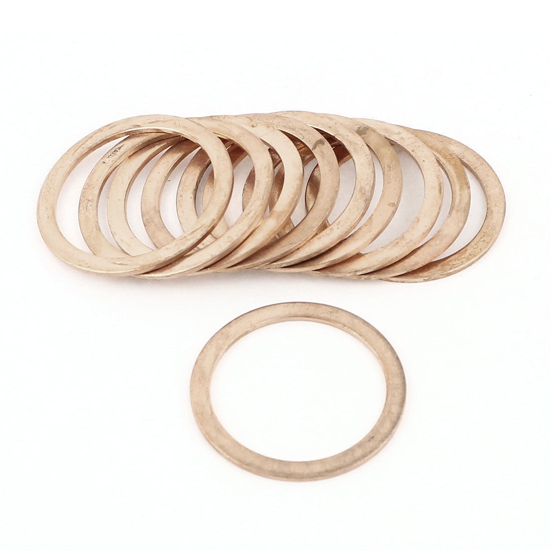 10pcs 30mm Inner Dia Flat Copper Washer Ring Seal Spacer