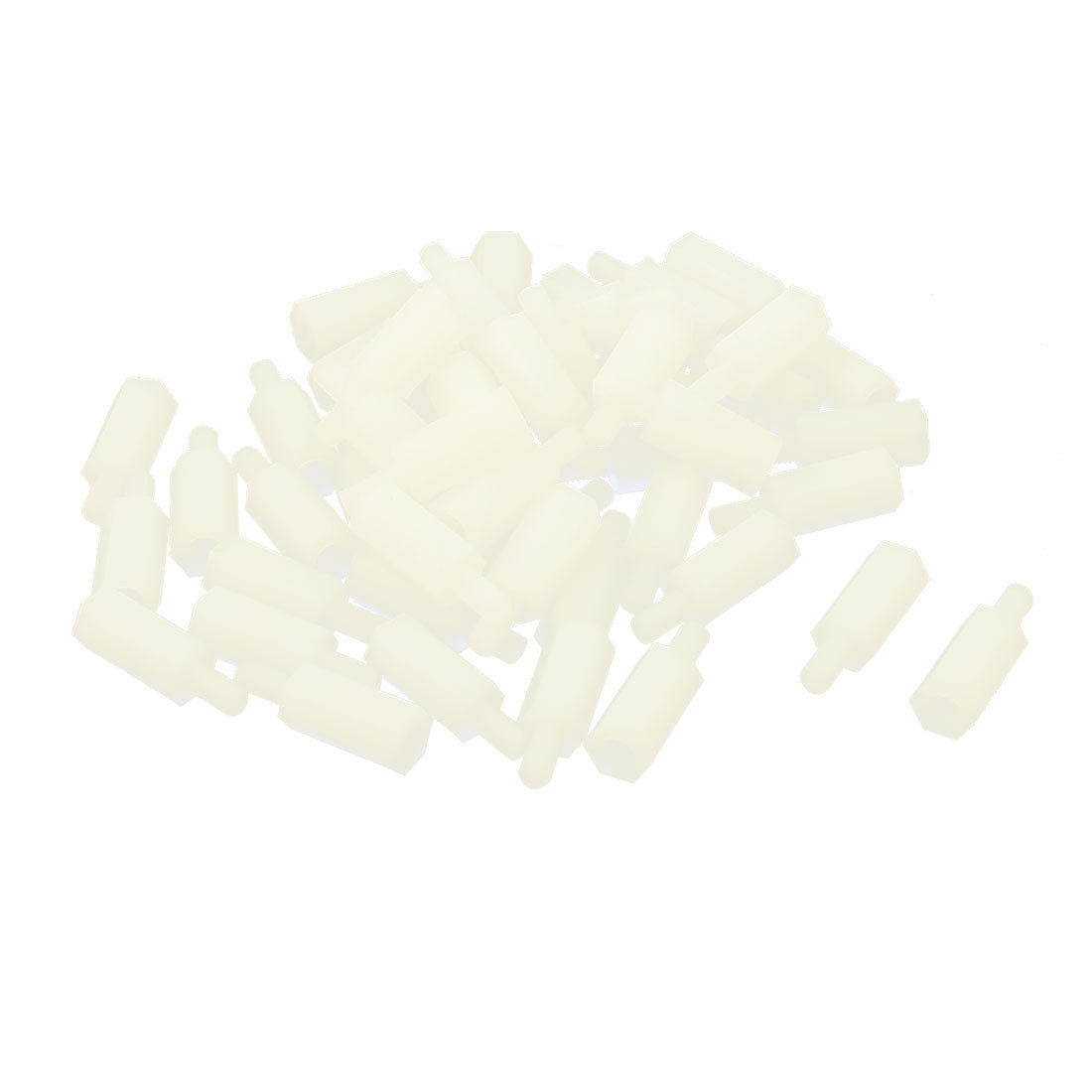 50 Pcs M3 6mm 12mm Male Female White Nylon Hex PCB Stand Off Screw Pillar