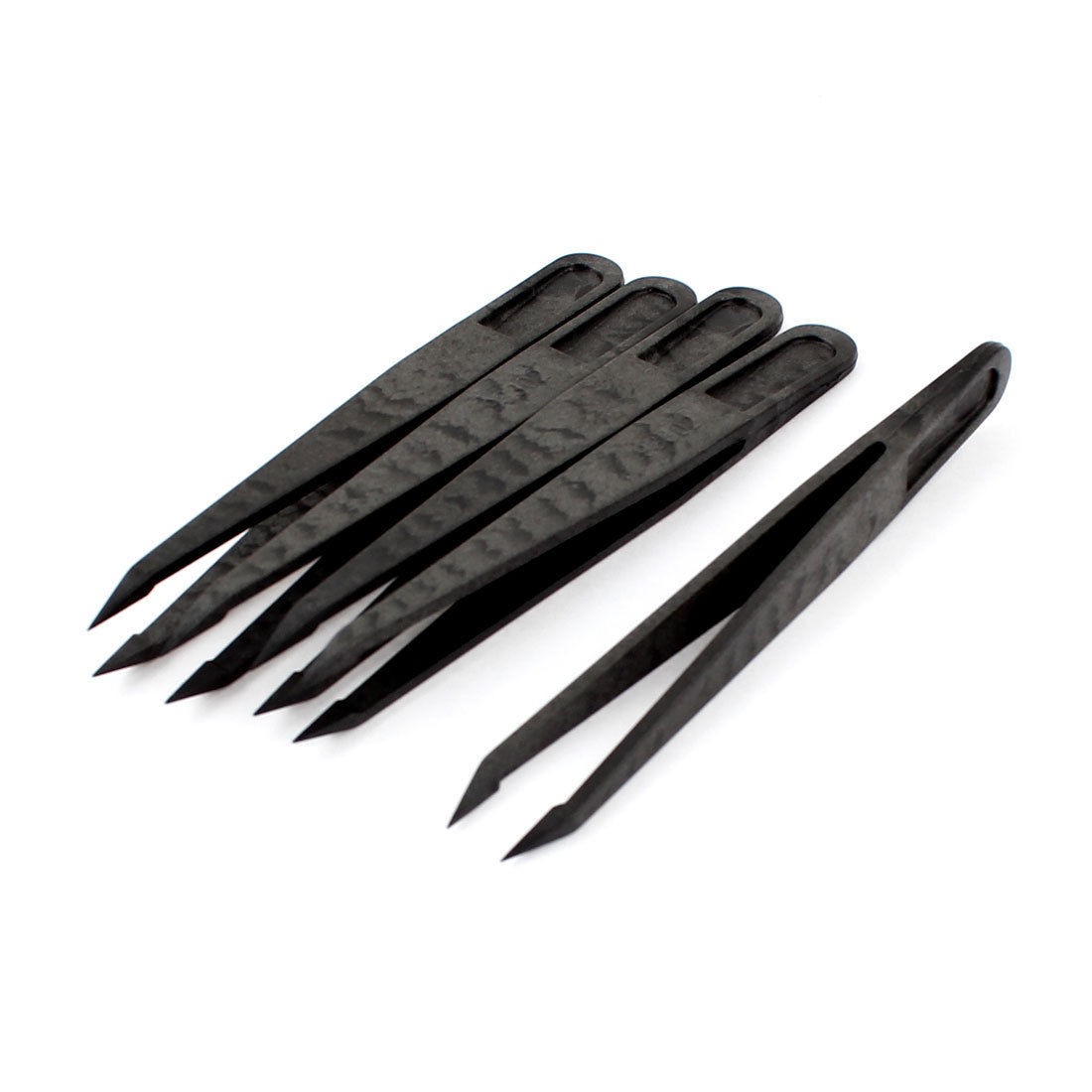 5 Pcs Black Carbon Fabric Tip Head ESD Safe Anti Static Tweezer Repair Tool