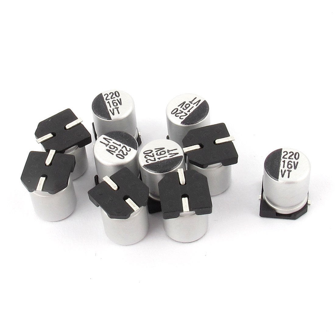 10pcs 220uF 16V SMD Aluminum Electrolytic Capacitors 6mm x 8mm