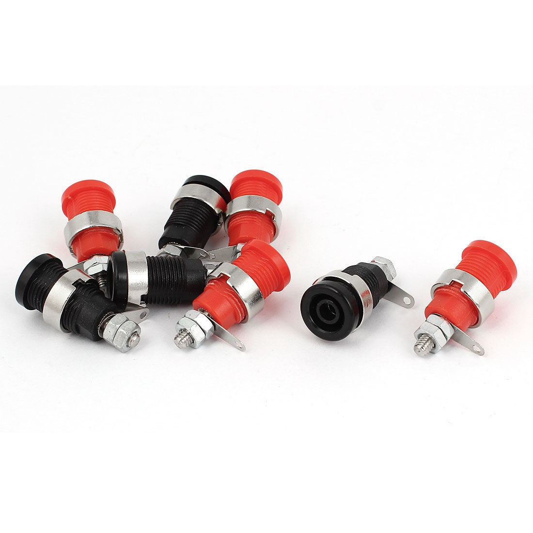 8 x Red Black Amplifier Terminal Connector Binding Post for 4mm Banana Plug Jack