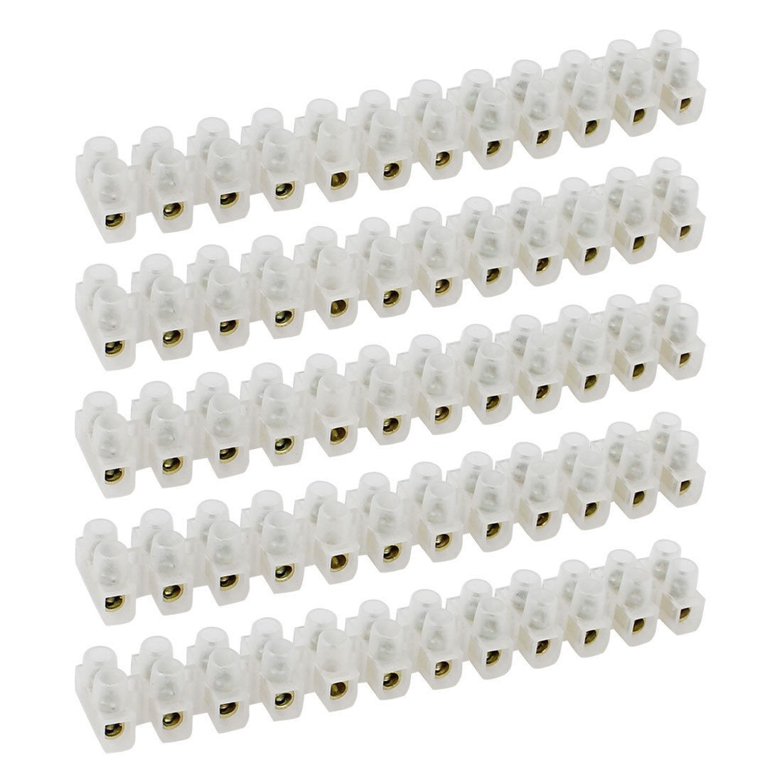 400V 6A Pluggable Clear Plastic 12 Position Dual Row Screw Terminal Block 5 Pcs