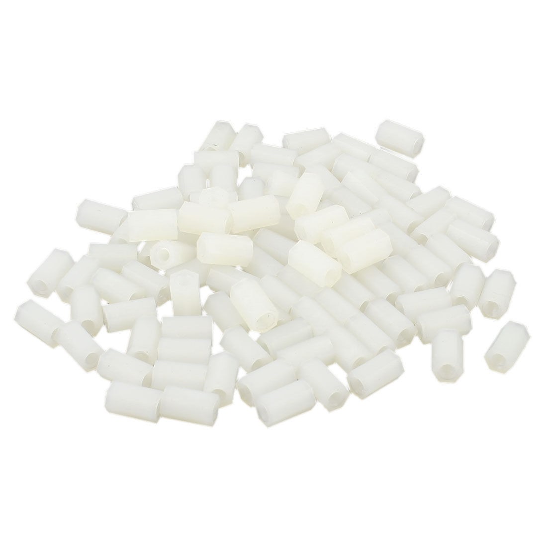 M3 Female Thread Nylon Hexagonal Stand Off Spacer PCB Pillar Nut 10mm 100pcs