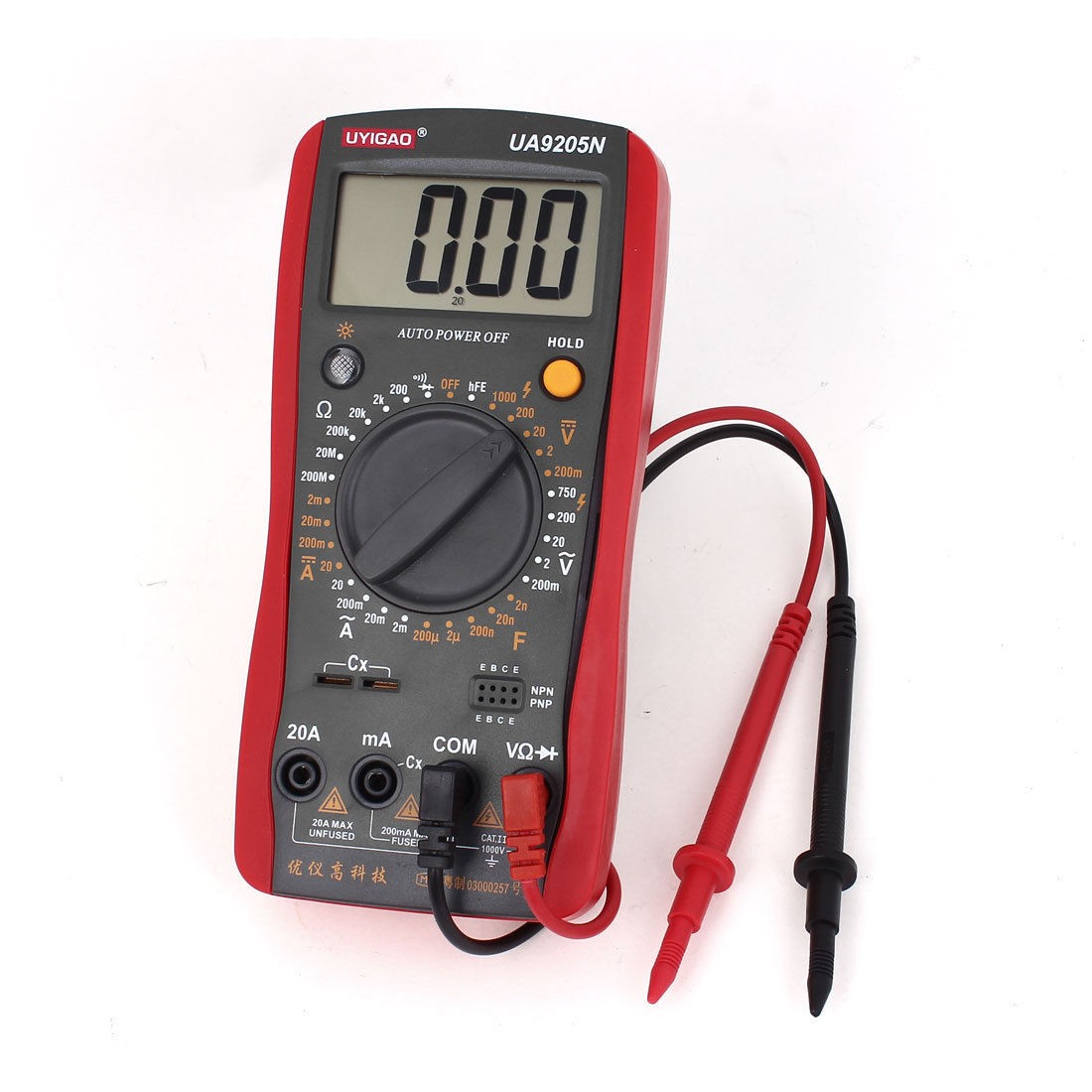 UA9205N Capacitance AC DC Voltage Current Test Meter Digital Multimeter w Lead