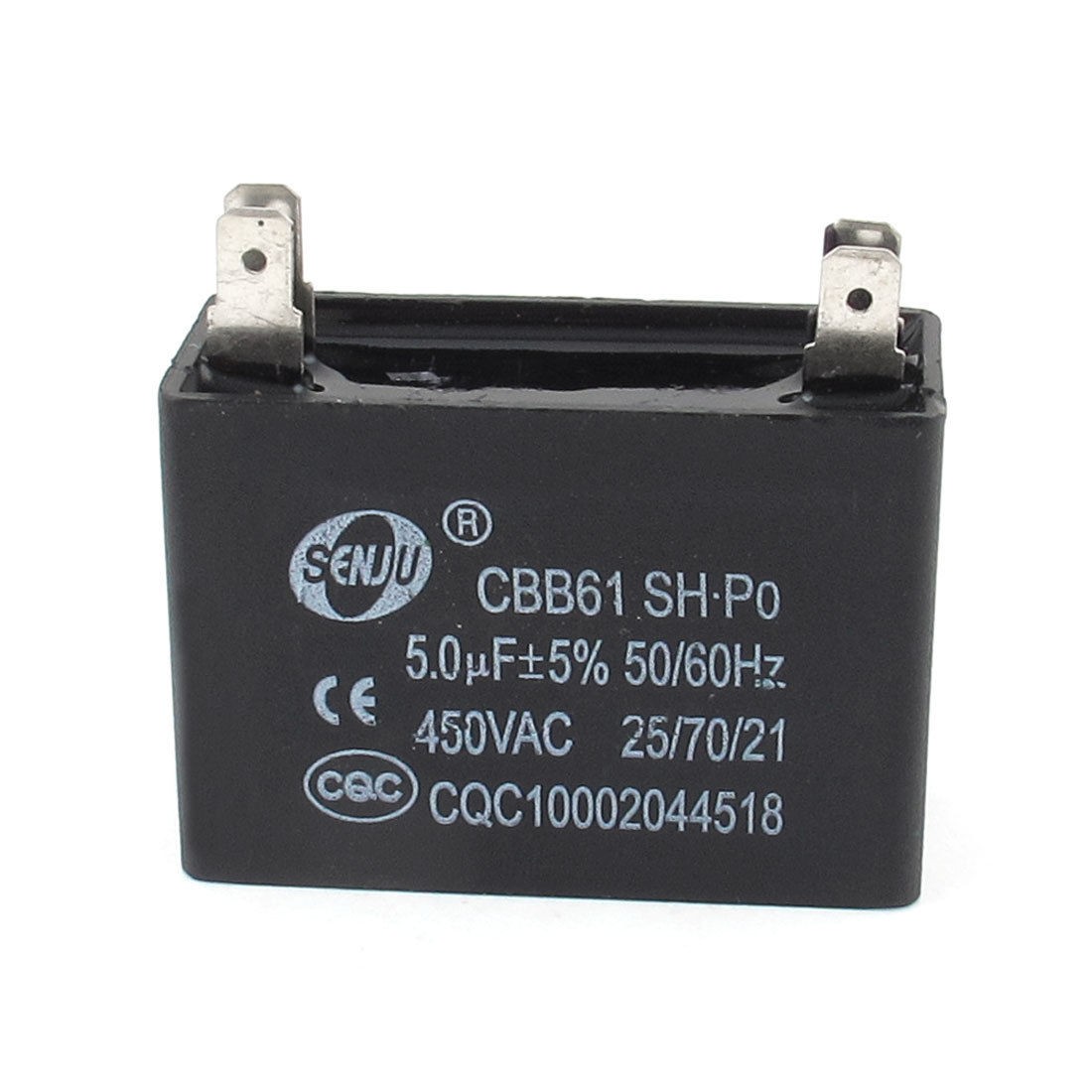 CBB61 AC 450V 5uF 4 Soldered Terminal Rectangular Ceiling Fan Capacitor