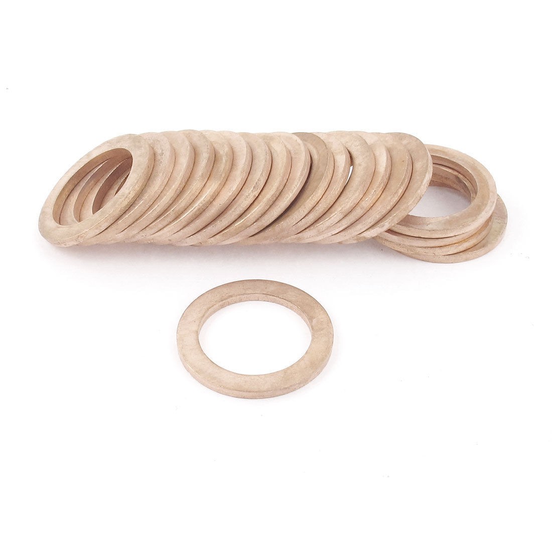 20 Pcs 19mm Inner Dia 2mm Thickness Copper Flat Washer Spacer Gasket Fasteners