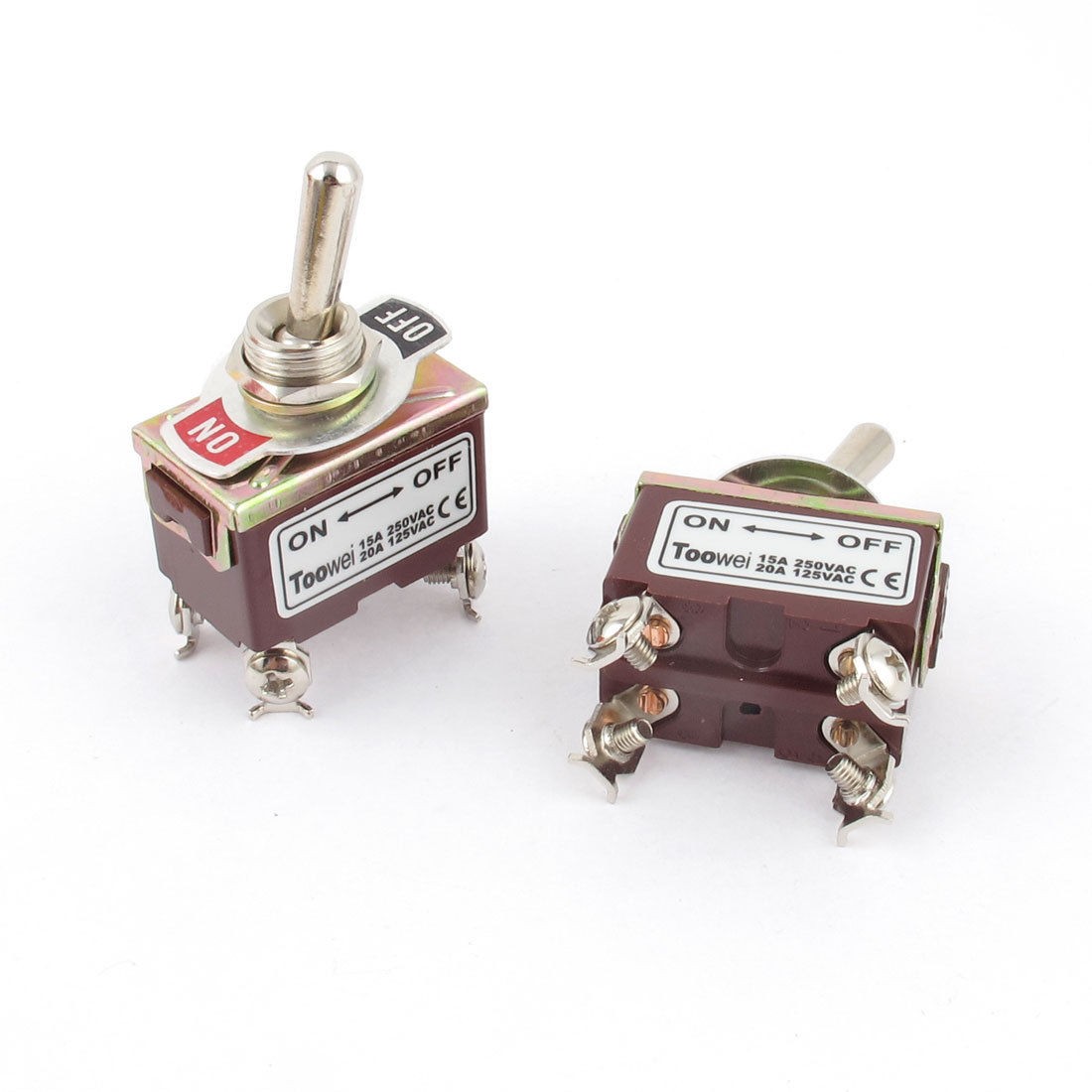 AC125V 20A AC250V 15A DPST on Off 2 Positions 4 Pin Latching Toggle Switch 2pcs