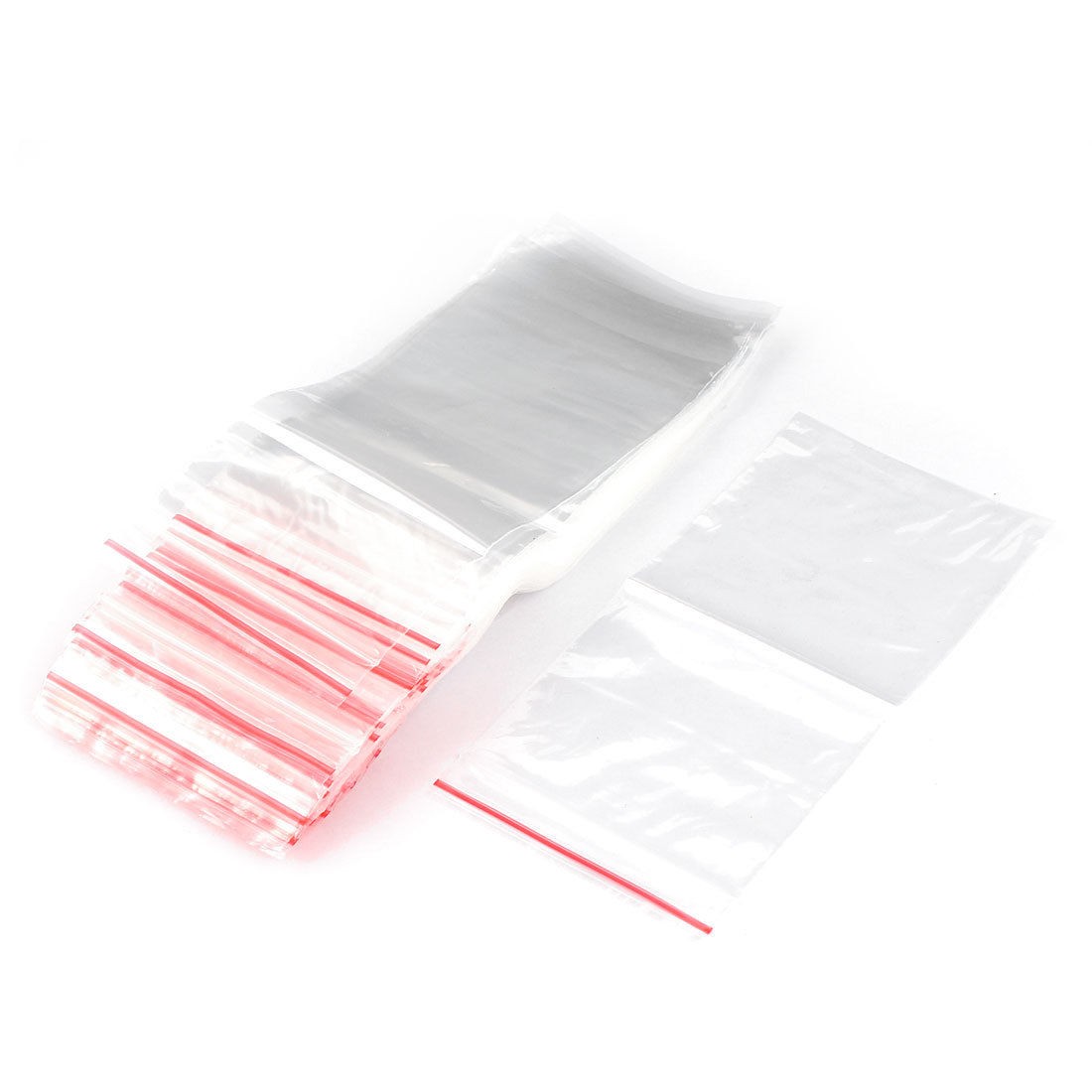 100pcs 7cm x 15cm Clear 2mil Poly Plastic Reclosable Zip Lock Zipper Bag