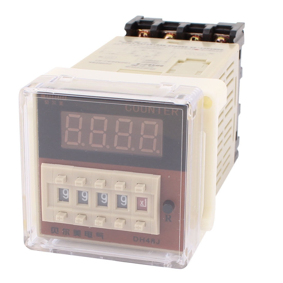 AC 220V DPDT Red Digital Display 0 999900 Counter Delay Relay Timer DH48J 8