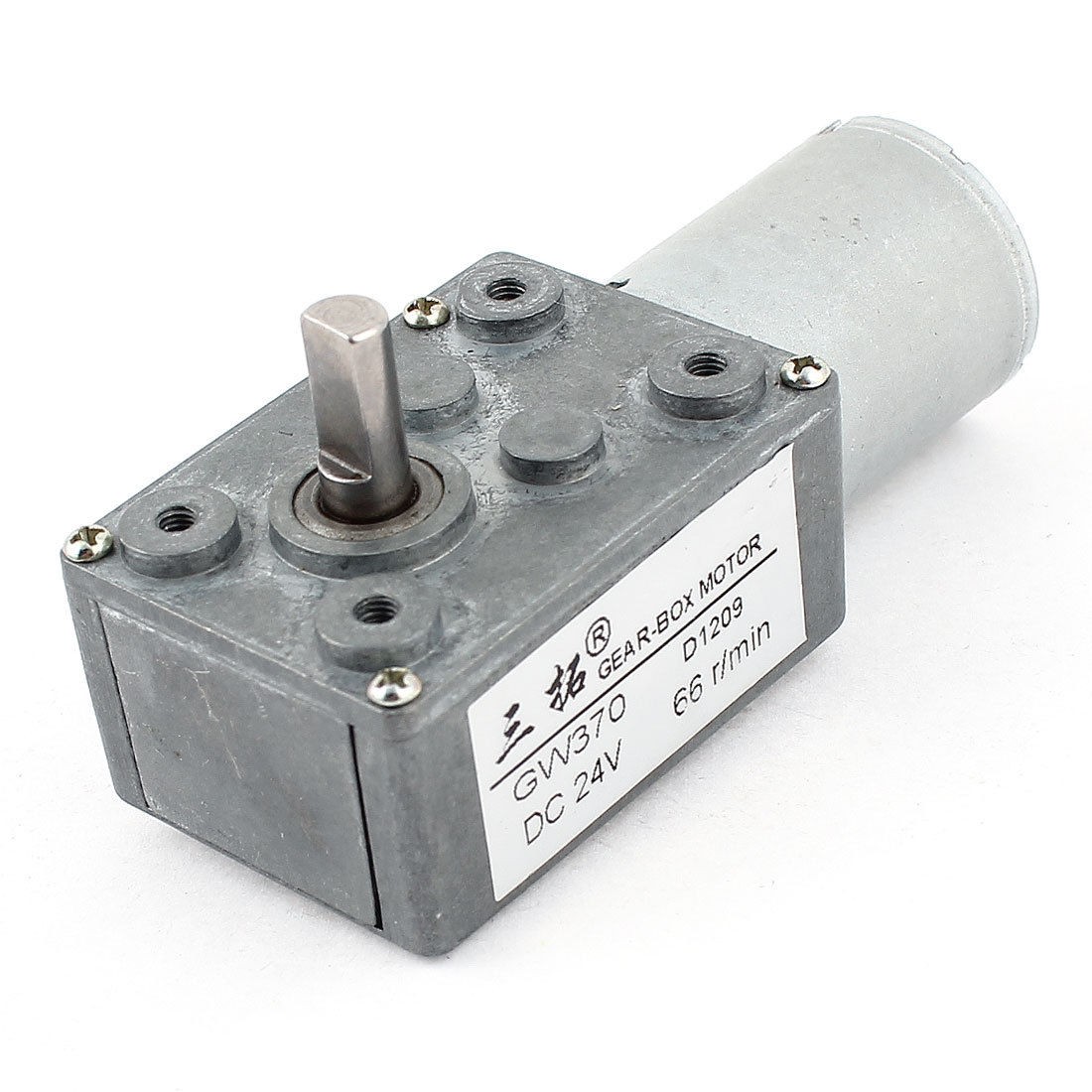 GW370 24V 66r/min High Torque Reducing Gearbox DC Worm Gear Motor for Robbot