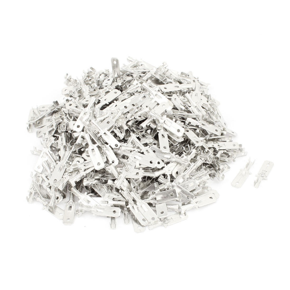 500 x Metal 6 3mm Width Male Wire Spade Terminal for Nylon Multi Pin Connector