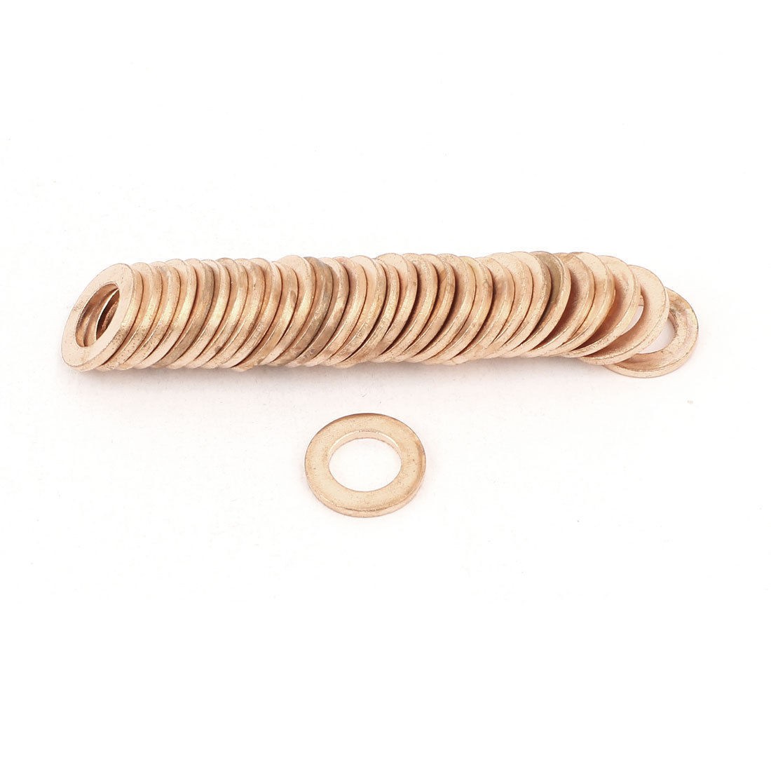 50pcs 14mm OD 8mm ID 1 5mm Thick Copper Washer Flat Ring Oil Brake Line Seal