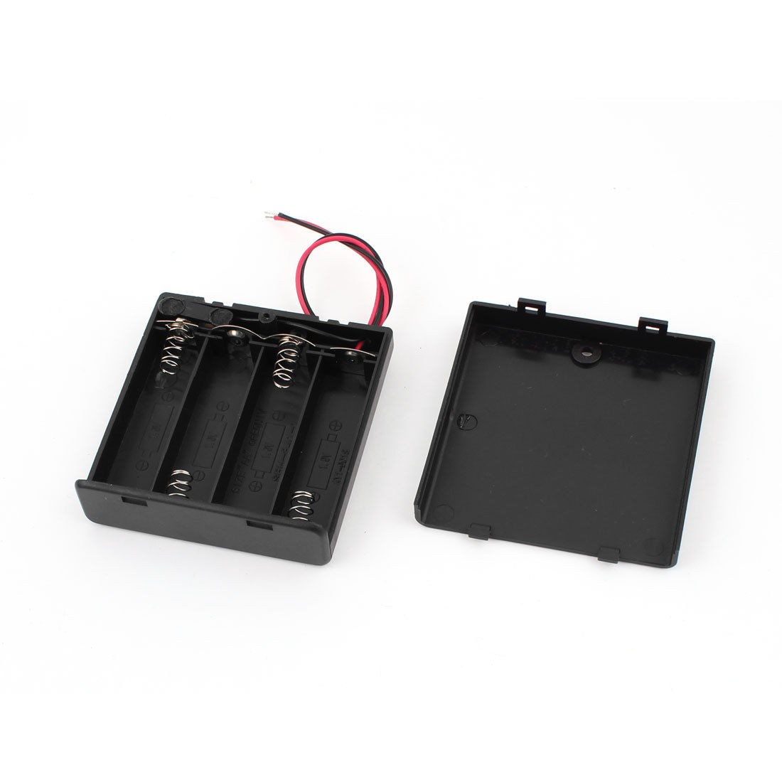Wire Leads on Off Switch 4 x AA 1 5V Battery Storage Case Holder w Cover