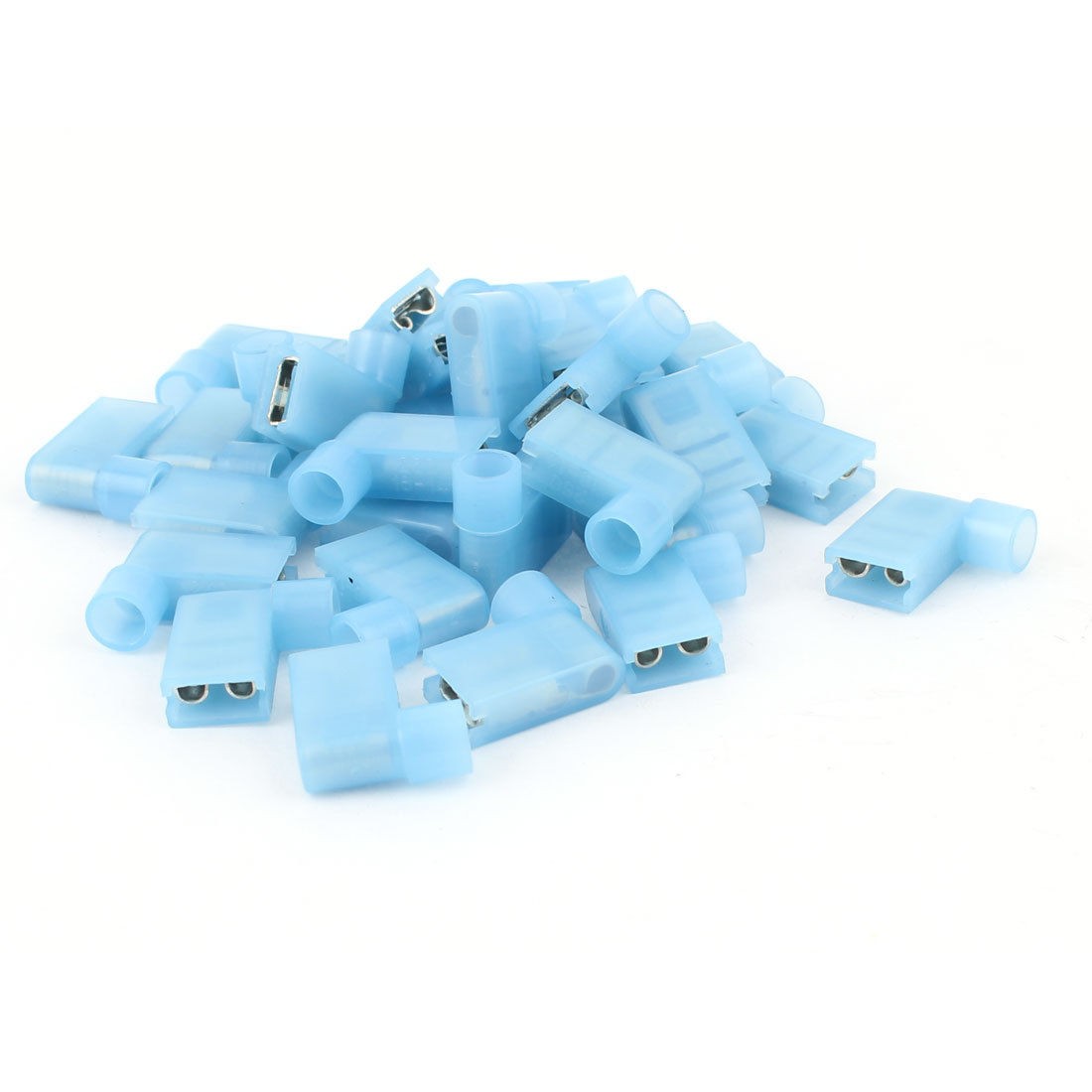 30pcs 90 Degree Nylon Insulated Female Push On Wire Terminal Connector 16-14 AWG