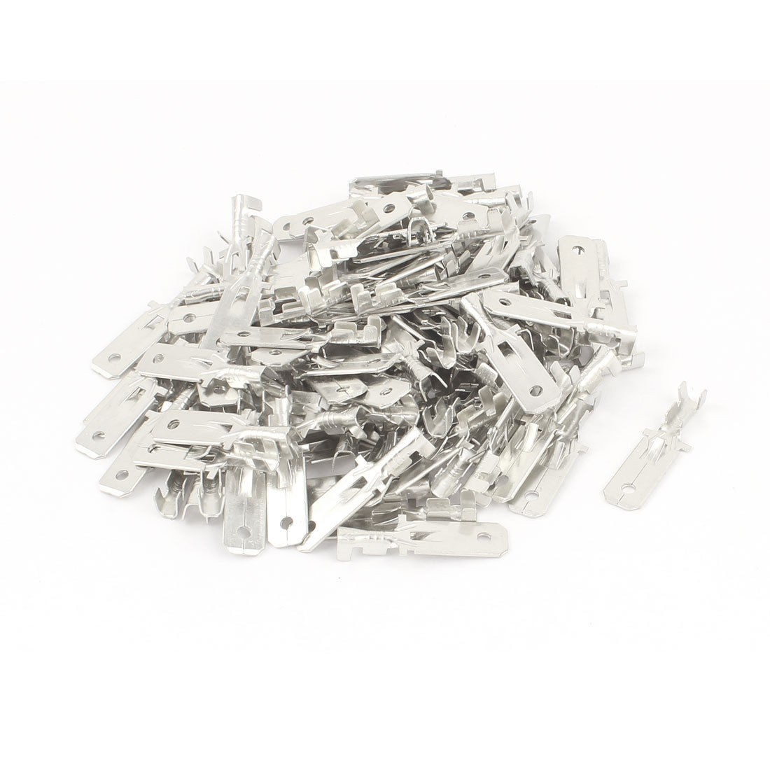 100pcs Metal 6 3mm Male Spade Terminal for Nylon Mult Pin Wire Connector