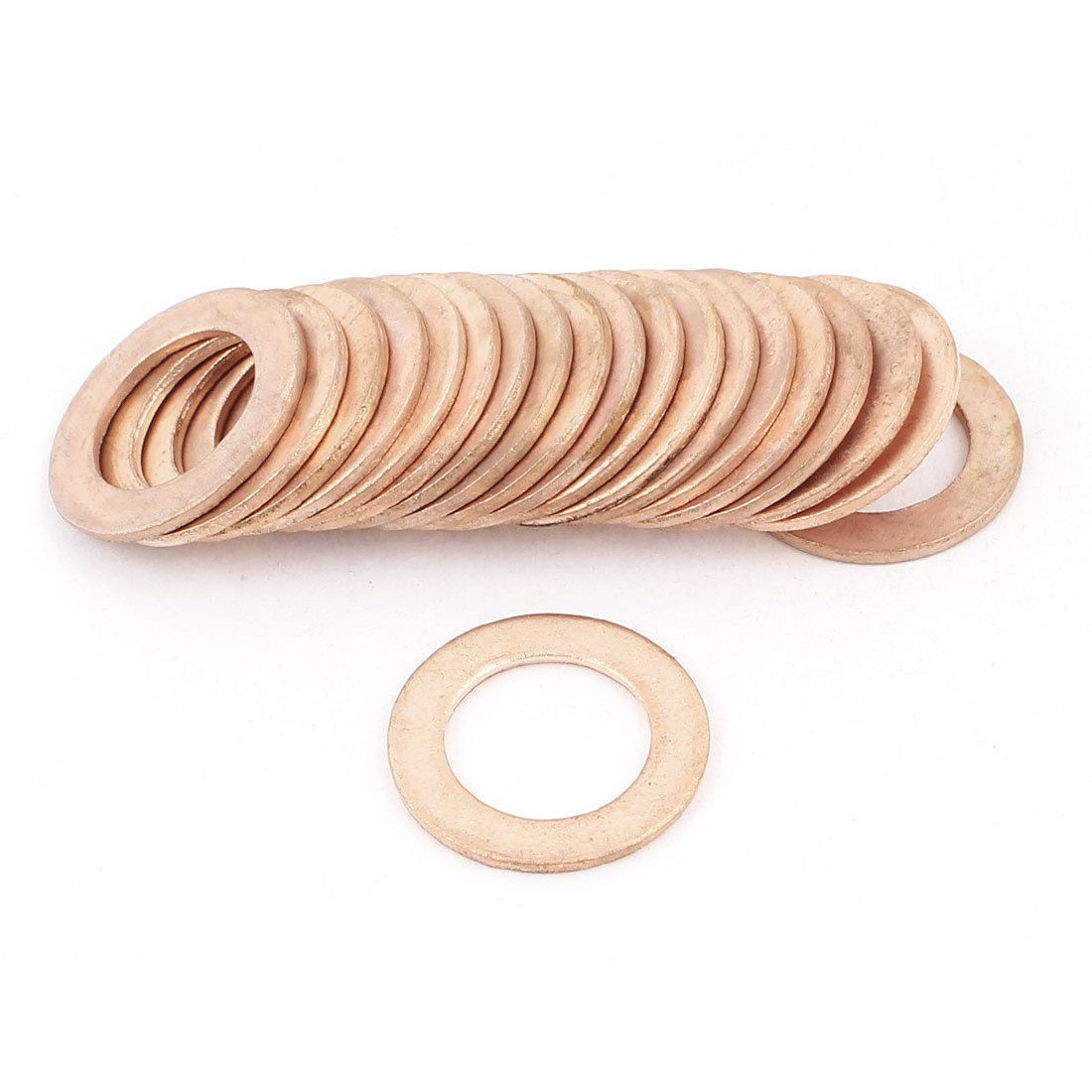 20PCS 16mm OD 10mm ID 1mm Thick Copper Washer Flat Ring Oil Brake Line Seal