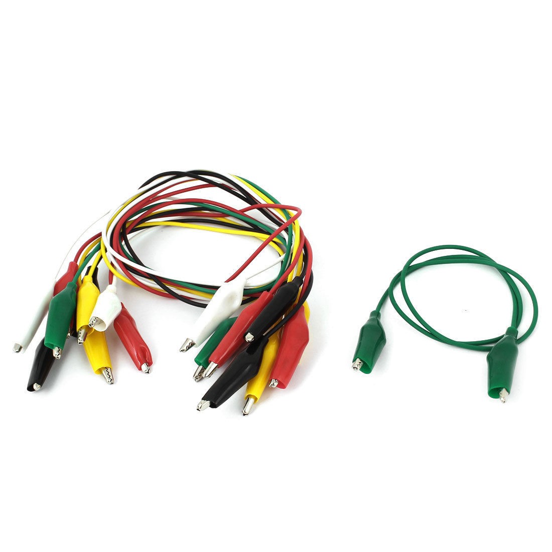 10 Pcs 5 Color Double Ended Alligator Clip Test Leads Jumper Wire Cable 50cm