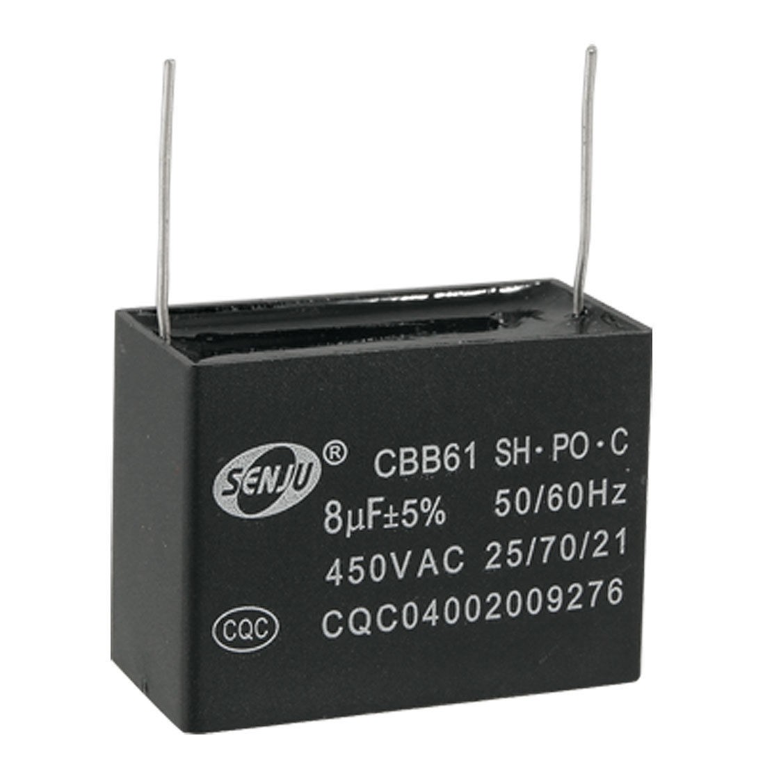 8000nF 8uf 450VAC 50/60Hz 2 Pin Fan Capacitor CBB61 8MFD
