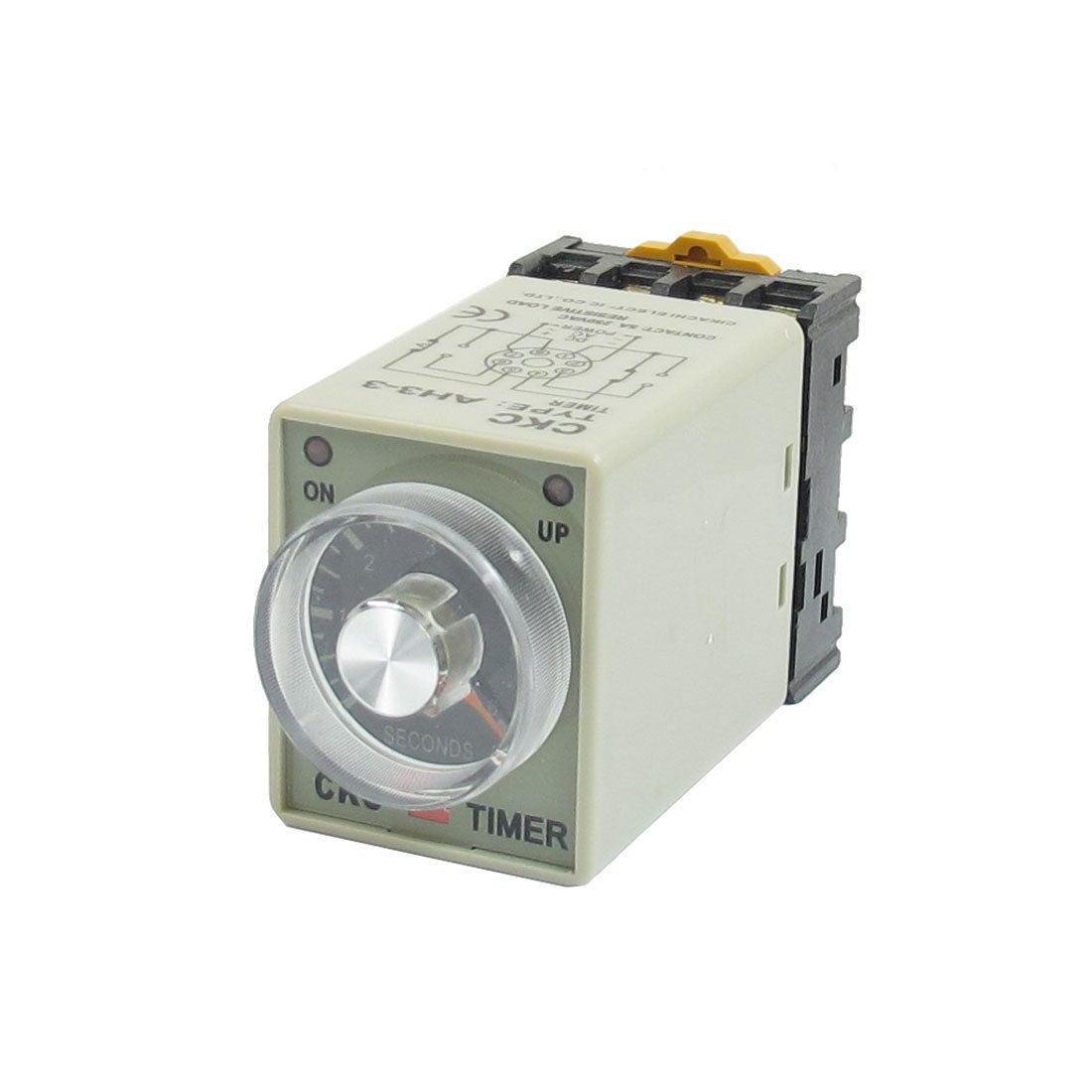 0-6 Second 8 Pin Plastic Housing Delay Timer Time Relay DC 12V AH3-3 w Base