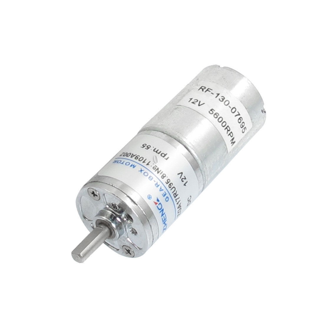 17mm Body Dia. Two Terminals Micro Electric Gear Motor 12VDC 55RPM