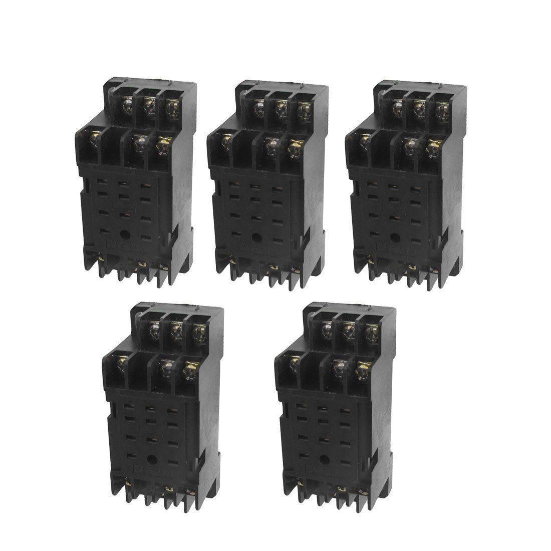 DYF-11A 11 Pin Power Relay Base Socket DIN Rail Mount 5 Pcs