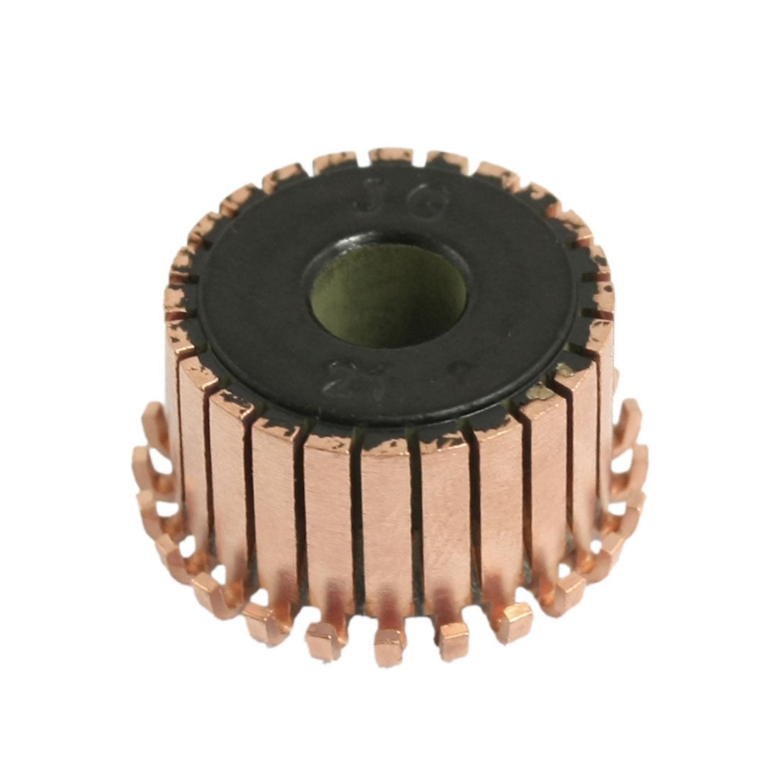 6.35mm Shaft Dimeter 18.9mm OD 24 Tooth Copper Shell Electric Motor Commutator