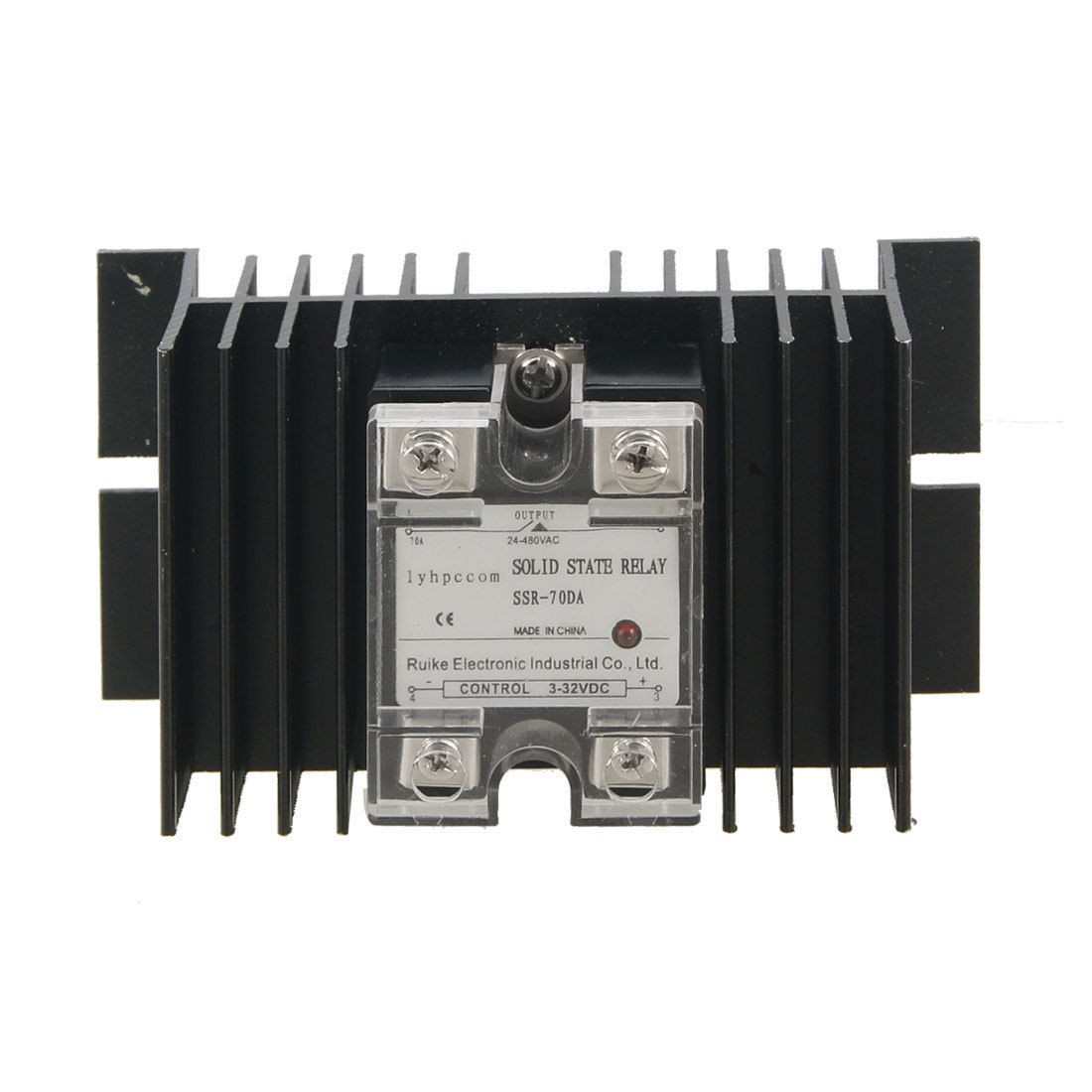 70A DC-AC Single Phase Solid State Relay SSR DC 3-32V / AC 24-480V + Heat Sink