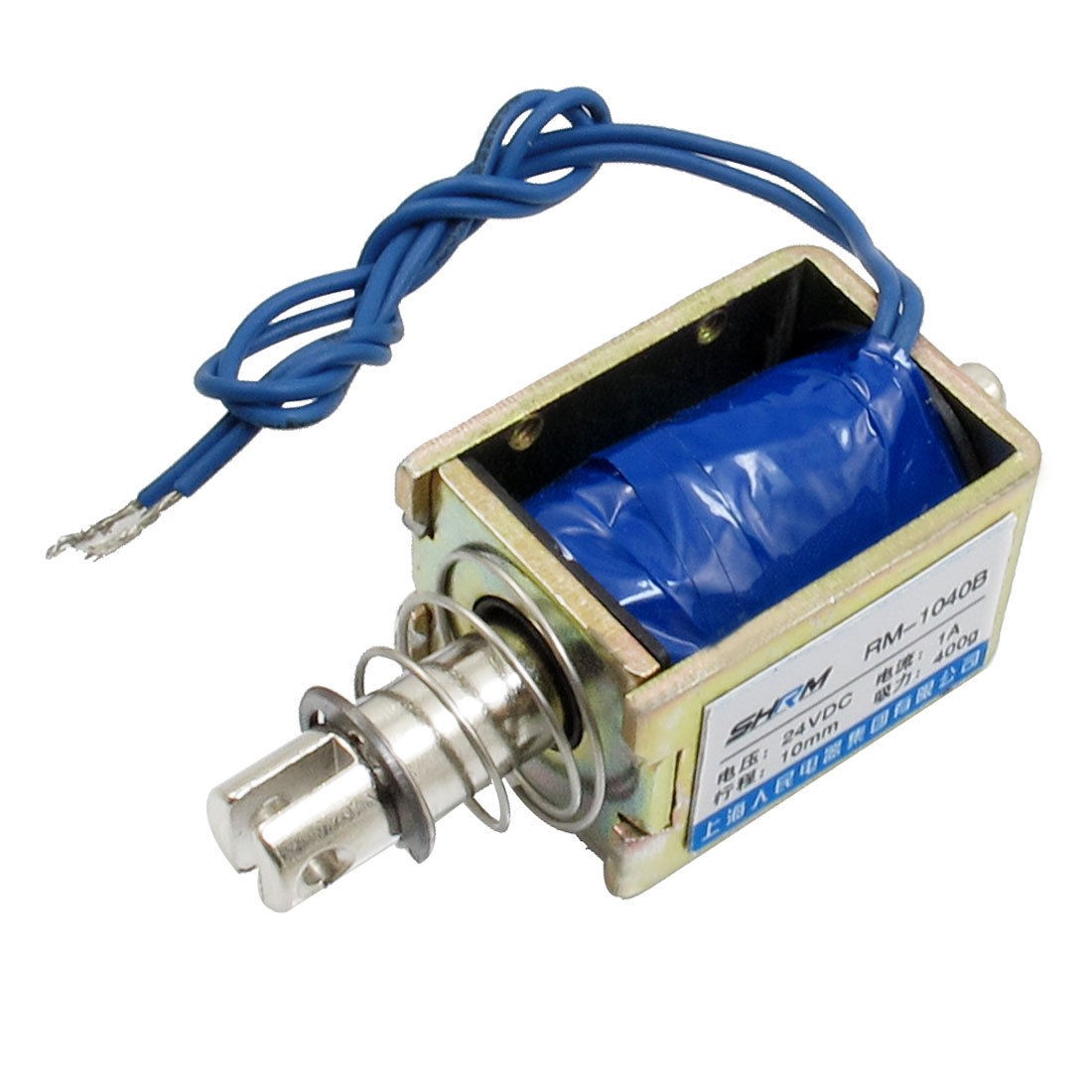 10mm Rod DC 24V 1A Open Frame Push Type Linear Solenoid Electromagnet