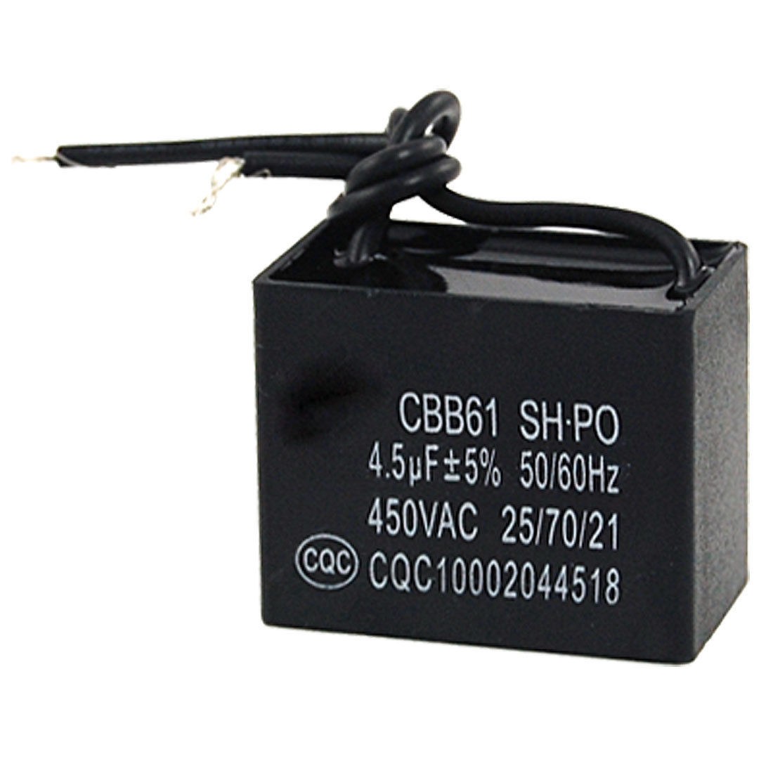 CBB61 4.5UF 5% 450V AC Motor Run Capacitor Black