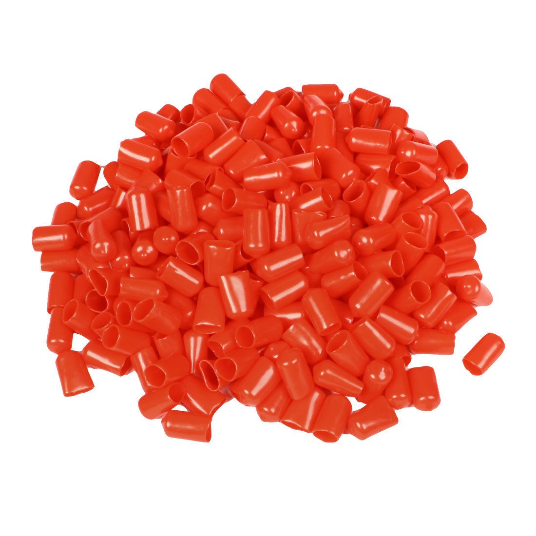 300 Pcs 22mm High 12mm Inner Dia Round Tip Red PVC Insulated End Caps