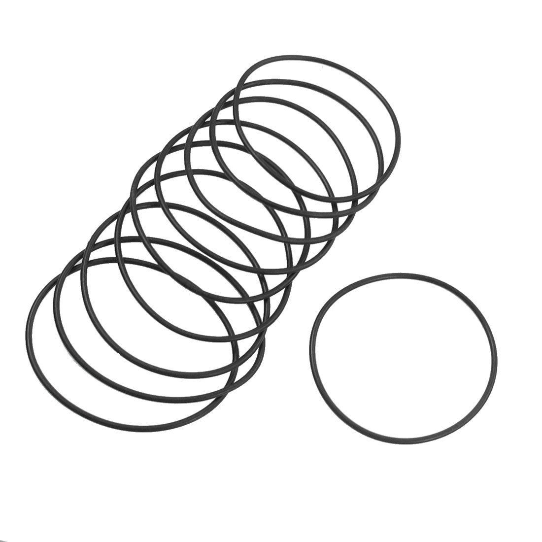 10 Pcs 55mm x 2mm Flexible Rubber O Ring Seal Washer Black