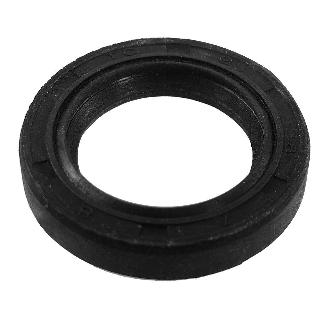 Steel Spring NBR Double Lip TC Oil Seal Black 25mm x 38mm x 8mm