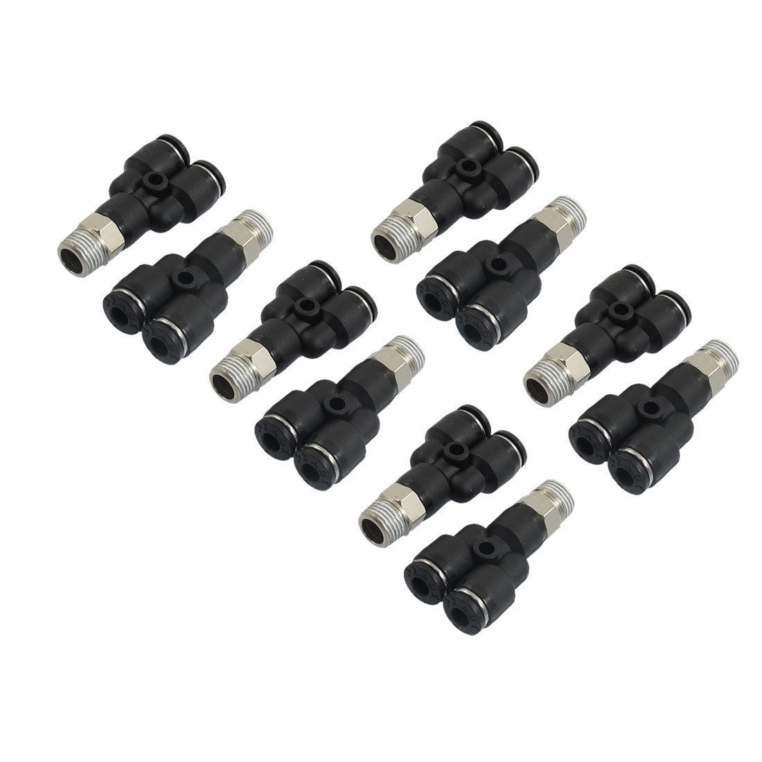 10 Pcs Air Pneumatic 1 8" PT to 4mm Y Shaped Push in Connectors Quick Fittings