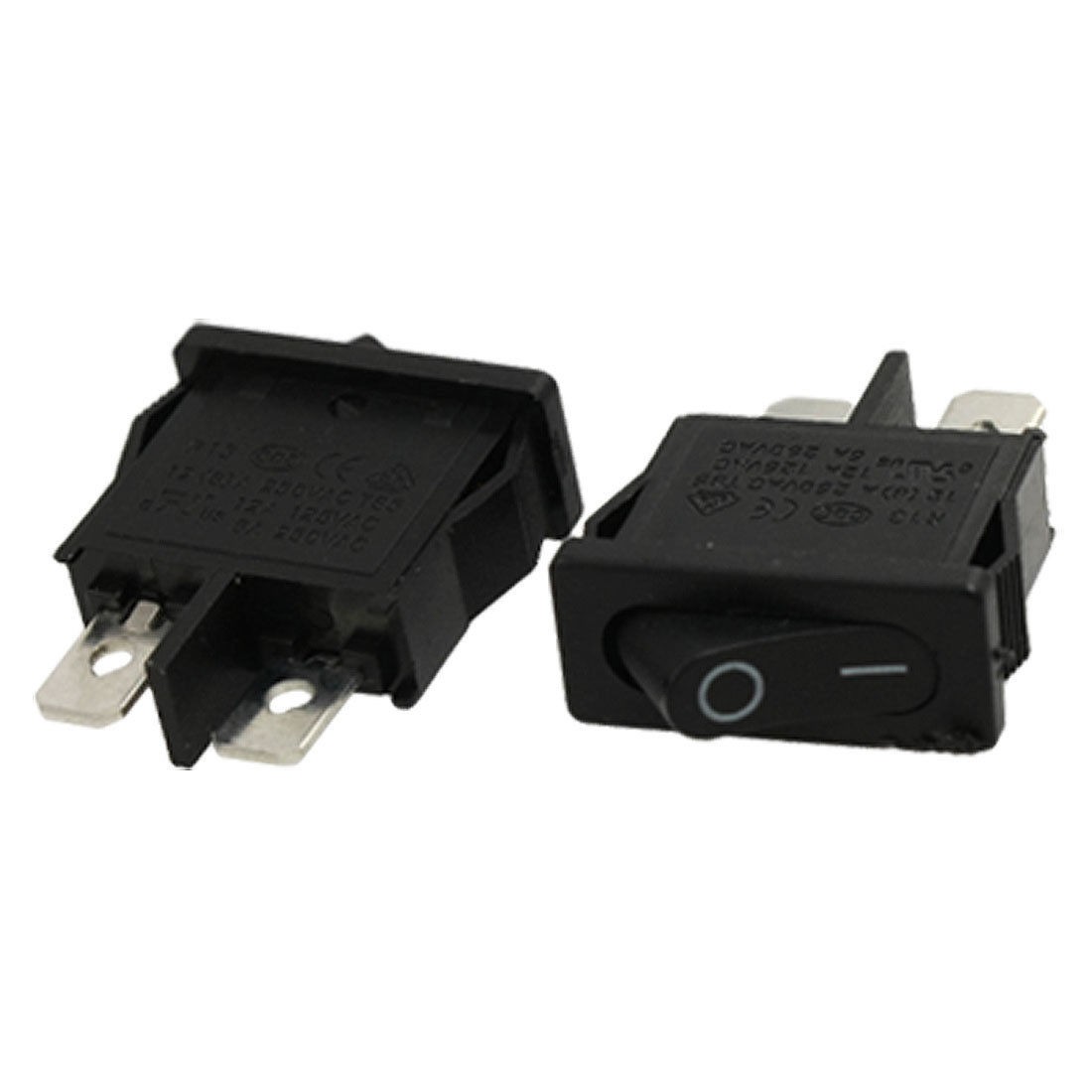 5 Pcs x AC 6A/250V 12A/125V 2 Pin SPST On/Off Snap in Boat Rocker Switch Black