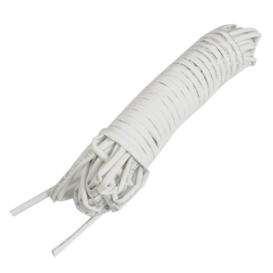 2.5mm Dia White Polyolefin Heat Shrinkable Tube 10M 32.8ft
