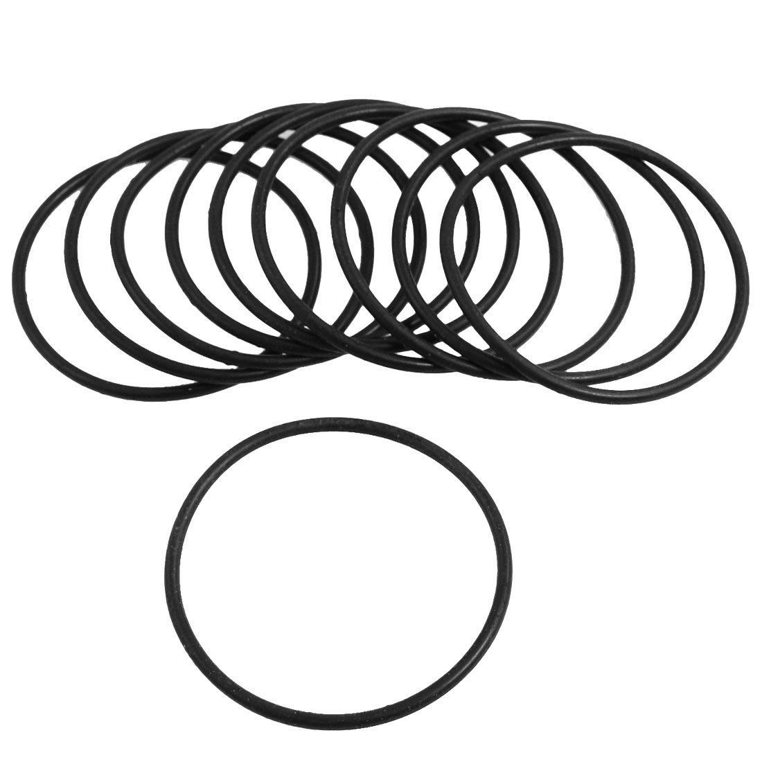 2mm Thickness 44mm External Diameter Rubber Oil Seal O Ring Gasket 10 Pcs