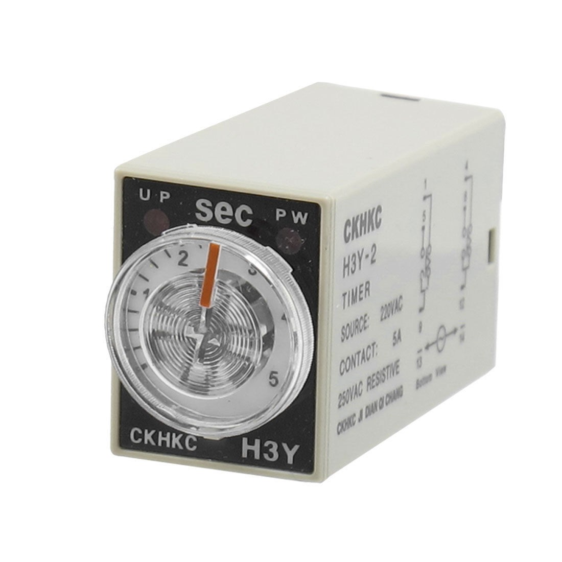 H3Y-2 AC 220V DPDT 0-5 Seconds 5S 8 Pins Power on Time Delay Relay