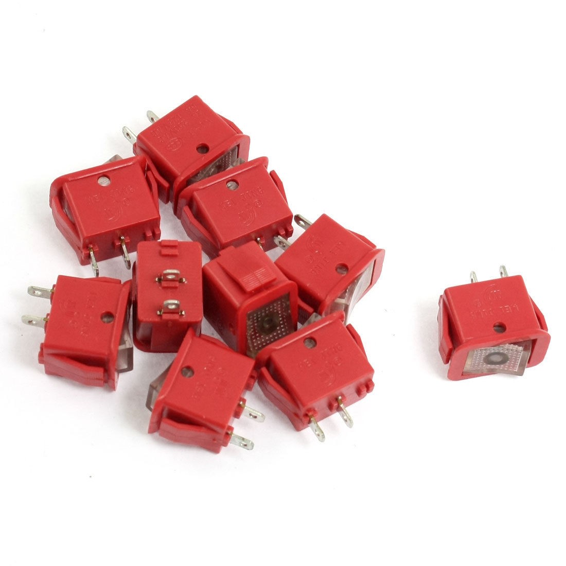 10 Pcs 125V/6A 250V/3A 2 Terminal SPST ON OFF Rocker Boat Switch