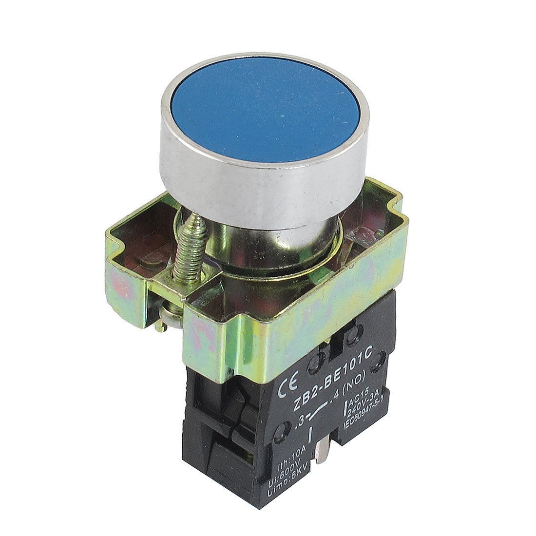 22mm NO N/O Blue Sign Momentary Push Button Switch 600V 10A ZB2-BA61