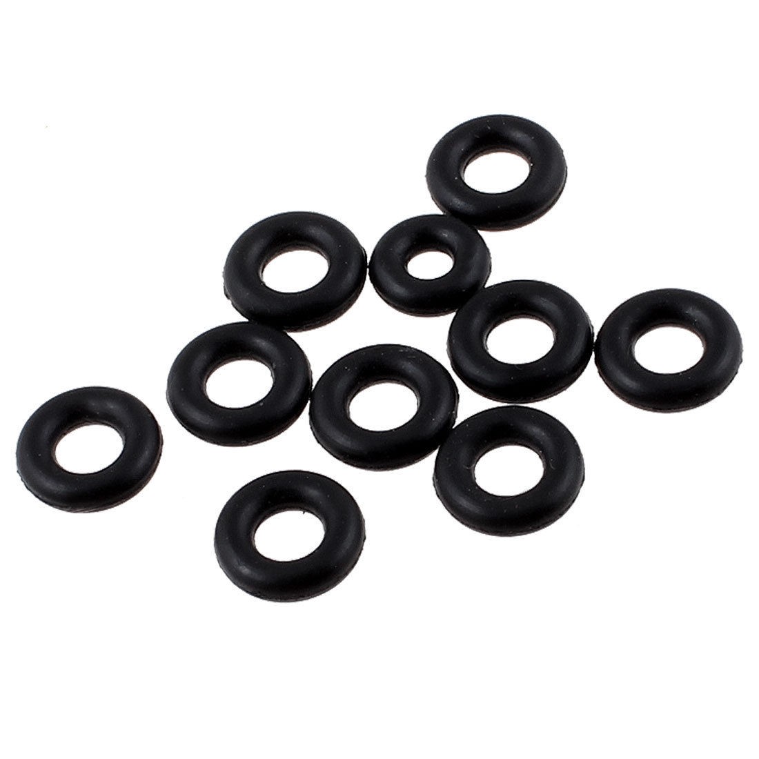 2mm x 7mm Black Nitrile Rubber Sealing O Ring Seal Washer Grommets 10 Pcs