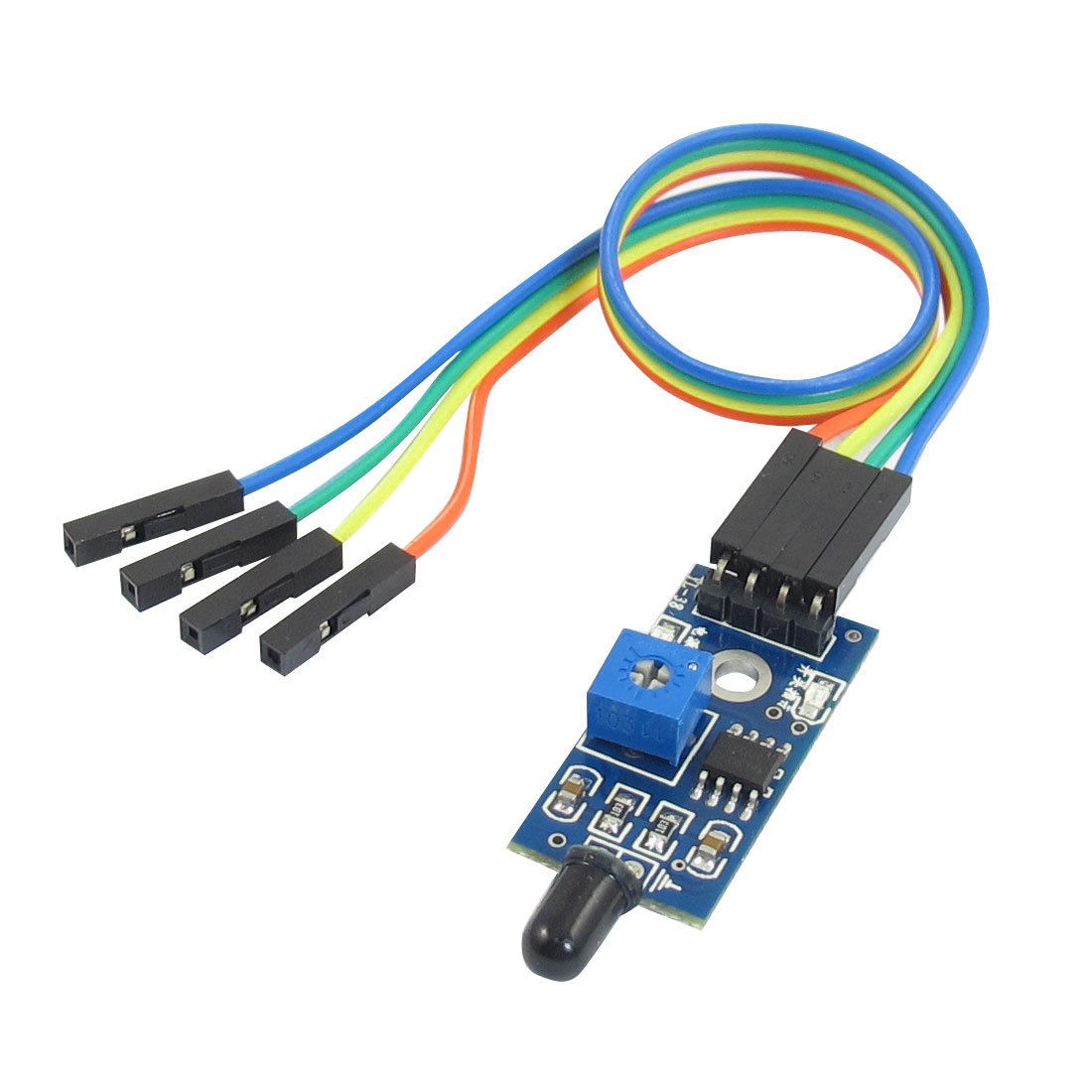 5V 4 Pins 2 Channel LM393 Chip Infrared IR Light Flame Sensor Module w Cable