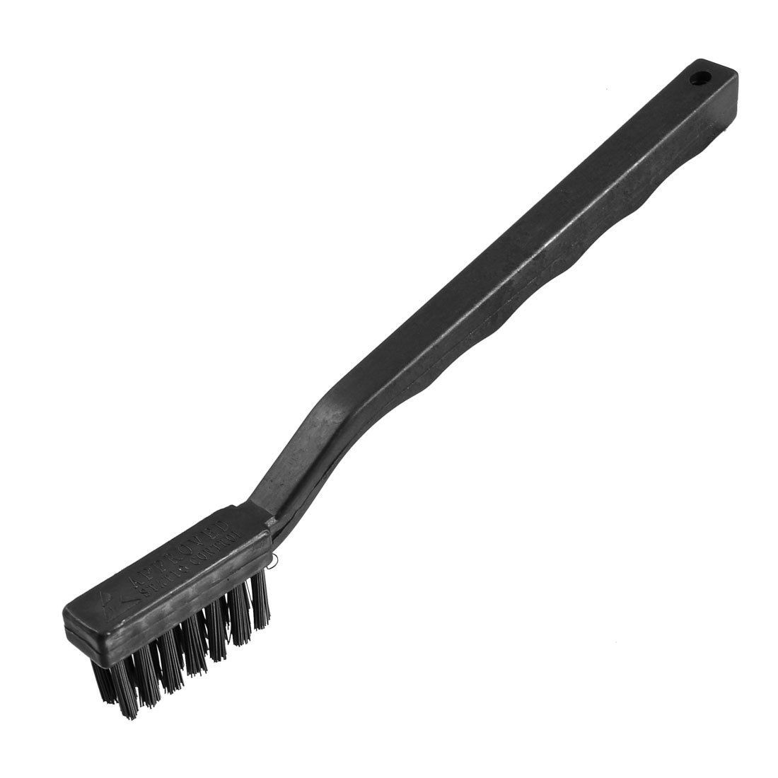 Black Nonslip Handle 3 Rows Bristles Anti Static ESD Brush 7.1"