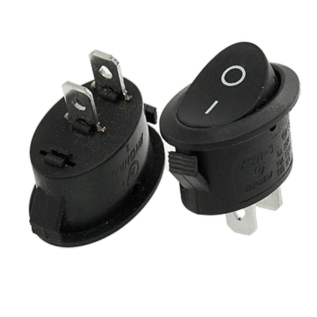 AC 6A/250V 10A/125V 2 Pin SPST ON-OFF Snap in Oval Boat Rocker Switch x 5 Pcs