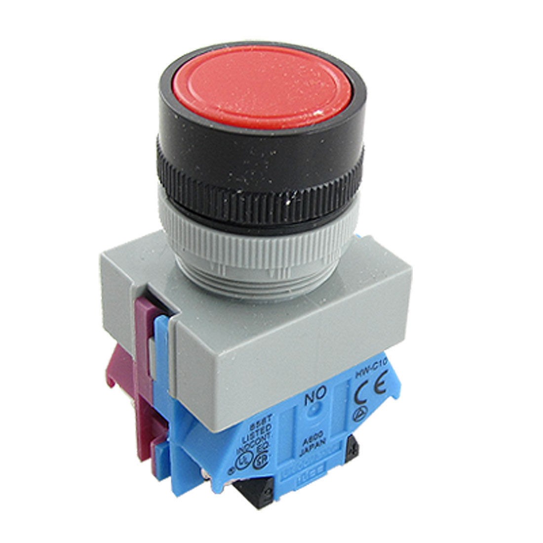 AC 600V 10A Red Sign Ignition Momentary Push Button Switch 22mm DPST 1 NO 1 NC