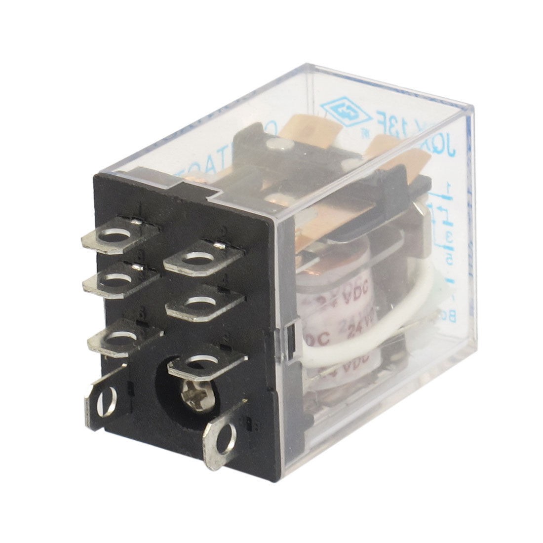 JQX-13F DC 24V Coil 8 Pin DPDT Green LED Indicator Power Relay 5A 240VAC 28VDC