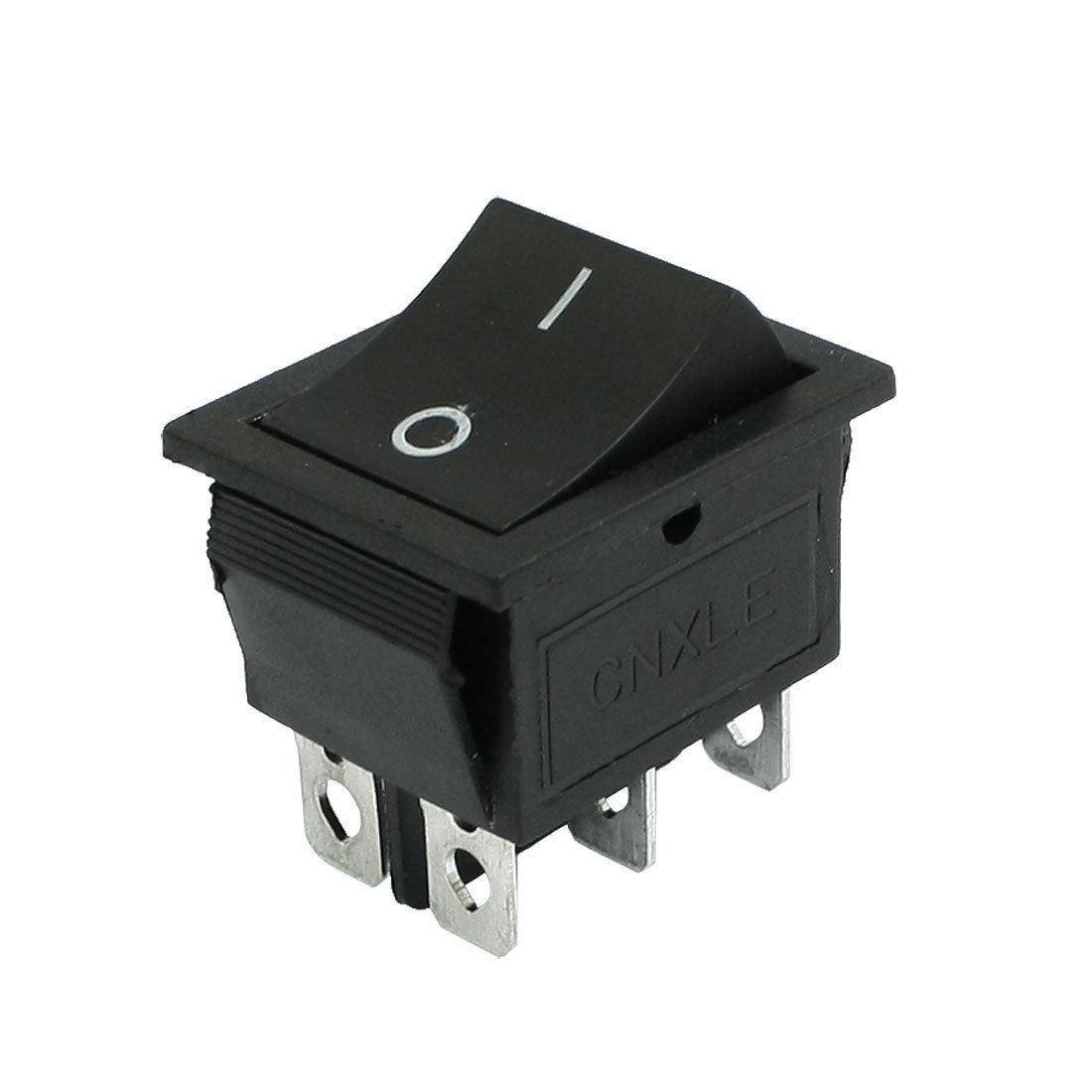 Black Plastic Housing On/Off DPDT Rocker Switch 15A 250V 20A 125V AC